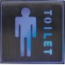Светильник аккумуляторный, 1 LED/1W 230V, AC "Туалет мужской" синий 110*110*20 mm, серебристый, EL53