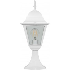 Светильник садово-парковый 4204 четырехгранный на постамент 100W E27 230V, белый 11029