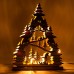 Деревянная световая фигура, 7 ламп С6, цвет свечения: теплый белый, 31*5*38,5 сm, шнур 1,4 м, IP20, LT086