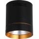 Светодиодный светильник AL521 накладной 10W 4000K черный с золотым кольцом