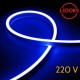 Тонкий гибкий неон синий 220 В, 8 Вт, 120 LED