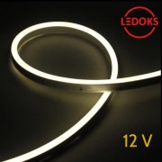 Тонкий нейтральный белый гибкий неон 12 В, 11 Вт, 120 LED